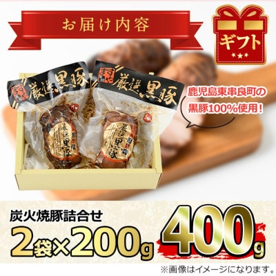 『完全無添加』鹿児島黒豚炭火焼豚詰合せ 計約400g【0125120a】