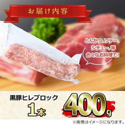 サクラ農場の鹿児島黒豚! ヒレ ブロック (約400g×1本) 【鹿児島ますや】【0115110a】