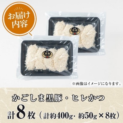 鹿児島黒豚 100%使用!!無添加 ヒレかつ 計8枚(生・冷凍・パン粉付き)【0105139a】