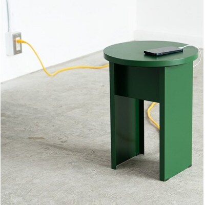 BUDDY　サイドテーブル　配線BOX ダークグリーン