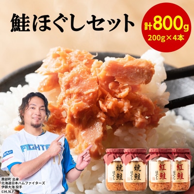 焼鮭ほぐし2本 紅鮭ほぐし2本(計800g) SS80S