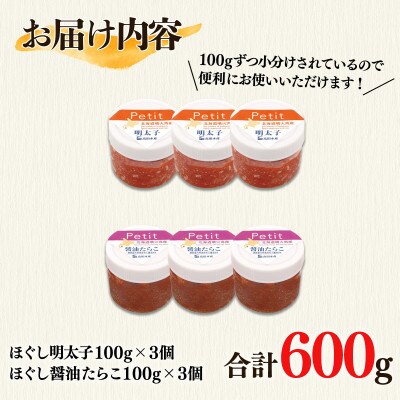 ほぐしたらこセット計600g(100g×6個) T26-3