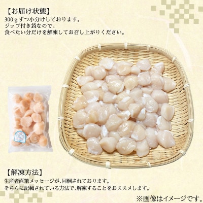 【北海道産】お刺身用 ホタテ貝柱 600g (300g×2袋) T08-6