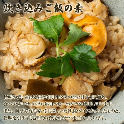 北海道産 ホタテゴロゴロ 炊き込みご飯の素・甘辛煮セット 各1パック T81