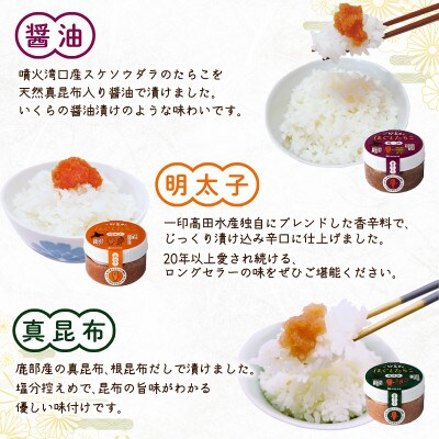 たらこ3種セット 計1.92kg (80g×各8個) T22-5