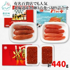 丸鮮道場水産 有名百貨店でも人気の北海道産魚卵3点食べ切り詰合せ(計440g)MC05-3