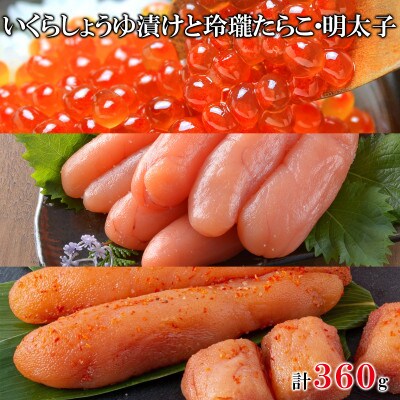 丸鮮道場水産 いくらしょうゆ漬けと玲瓏たらこ・明太子 計360g MC101-6