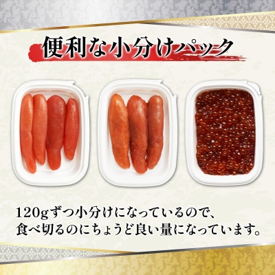 丸鮮道場水産 北海道産 たらこ・明太子・筋子 120g×各2個(計720g) MC077-6