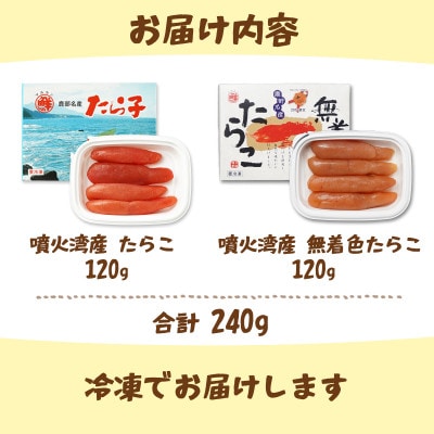 丸鮮道場水産 噴火湾産のたらこ二味食べ比べセット 計240g MC185