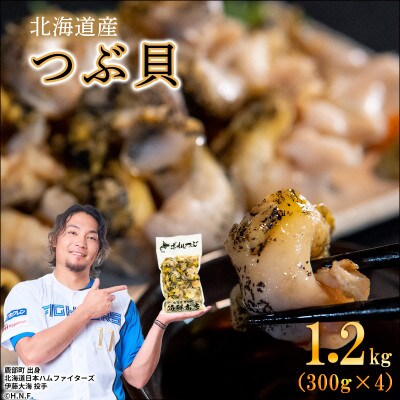 北海道産 訳あり前浜ボイルつぶ 1.2kg(300g×4袋) KS10-4