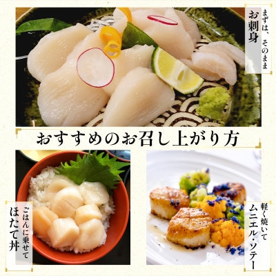 北海道噴火湾湾口産 お刺身用 ほたて貝柱 600g (200g×3袋) 2年貝 KS21-3