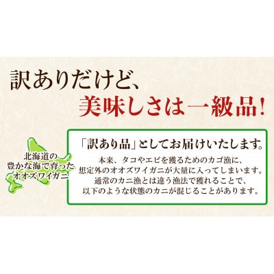 北海道産 訳あり ボイルオオズワイガニ 3kg(約10～18尾) KS24