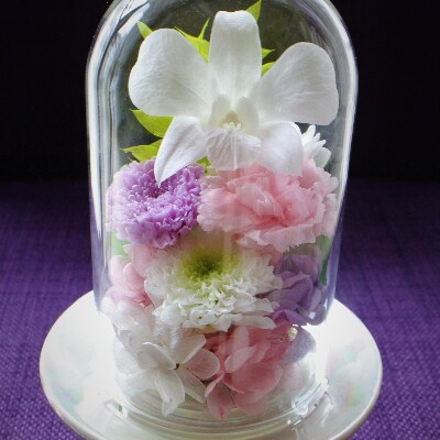 プリザーブドフラワー 仏花ガラスドームアレンジ お礼品詳細 ふるさと納税なら さとふる