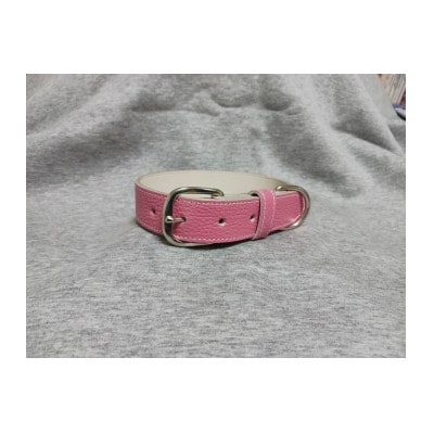 ペット用品(首輪)   牛革シボ型押しラメカラー首輪#21