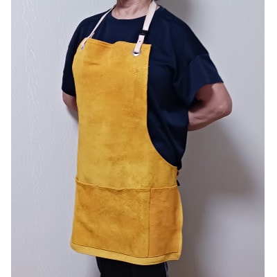BBQ用牛革ベロア(スエード)エプロン・キャメル