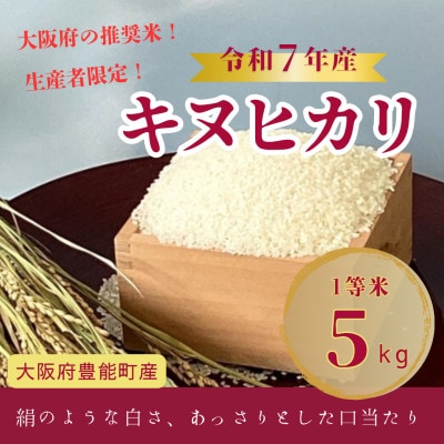 【令和7年産米】大阪府豊能町産　キヌヒカリ　精米5kg　生産者限定米