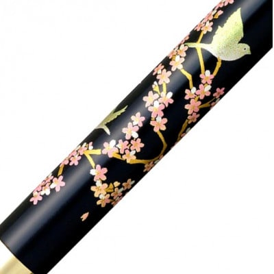 プラチナ万年筆　ダブルアクション　R3　近代蒔絵『サクラニメジロ』