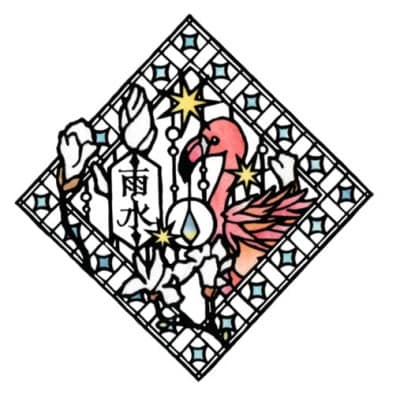 KOEDO川越硝子「切り絵ガラスアート」M(雨水)