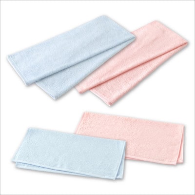 【1秒タオル】ホットマンカラー12  ライトフェイスタオル2枚+ゲストタオル2枚　セット