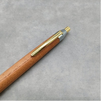 欅(けやき)木軸ペン　スタンダードタイプ・シャープペンシル(ゴールド&シルバー金具) 固定ノック