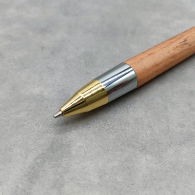欅(けやき)木軸ペン　スタンダードタイプ・シャープペンシル(ゴールド&シルバー金具) 固定ノック