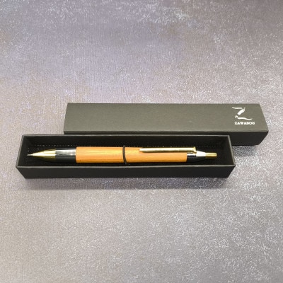 欅(けやき)木軸ペン　スタンダードタイプ・シャープペンシル(ゴールド&シルバー金具) 固定ノック