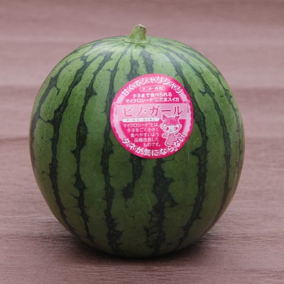 小玉スイカ「ピノ・ガール」1.5kg×2玉　北海道産～シャリ甘～