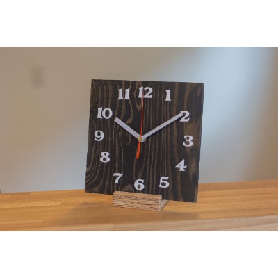 北海道木材使用　宮大工特製「Limited Northern Wooden Clock」ブラック