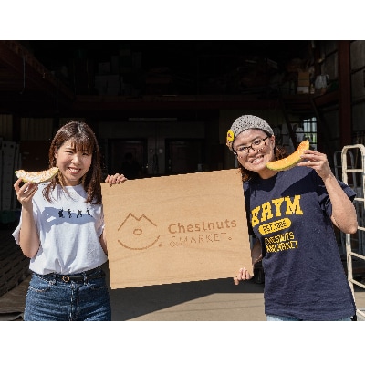 北海道栗山町「Chestnuts&Market」オリジナルTシャツ(ネイビー)Mサイズ