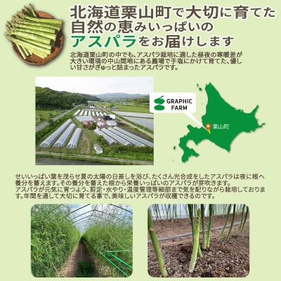 <予約>朝どれ濃厚グリーンアスパラ800g2L～L(夏アスパラ) 北海道栗山町産