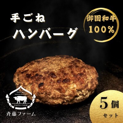 北海道産 御園和牛 手ごねハンバーグ5個セット