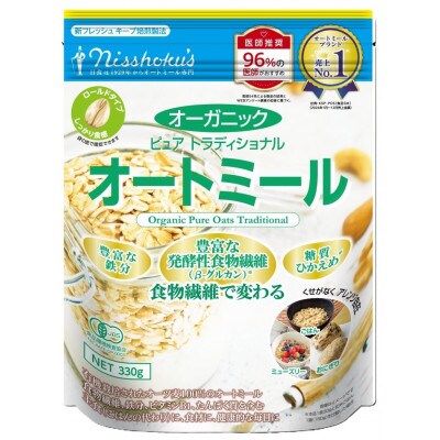 日食 オーガニックピュア トラディショナルオートミール(ロールドタイプ)330g×12袋