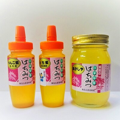【国産】蜂屋のはちみつ あかしや600g とち250g りんご250gセット