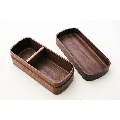 銘木弁当箱ウォルナット　ナノコート