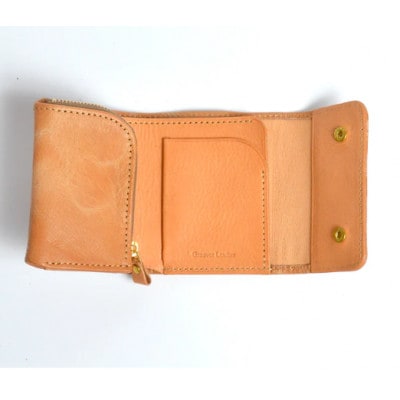 杏染革 三つ折りウォレット KMS-100| 三つ折り財布 財布 カードケース