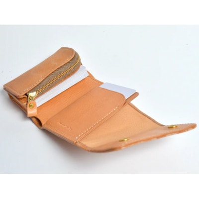 杏染革 三つ折りウォレット KMS-100| 三つ折り財布 財布 カードケース