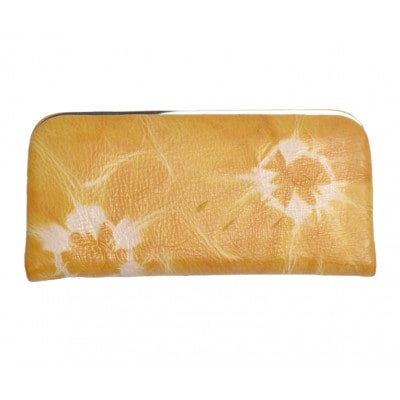 杏染革:がま口長財布:隠し口金: KDG-100