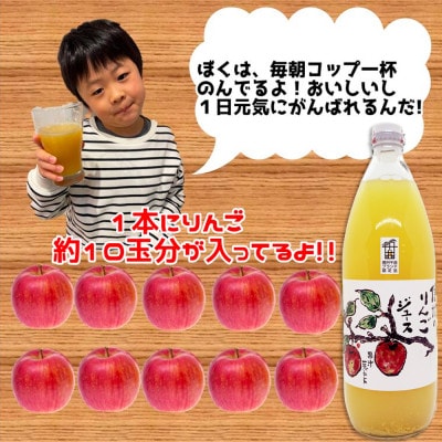 【毎月定期便】【果汁100%】信州 サンふじ りんごジュース 6本セット全3回