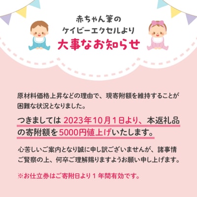 赤ちゃんの筆クリスタルメモリー1本分　お仕立て券(ピンク)