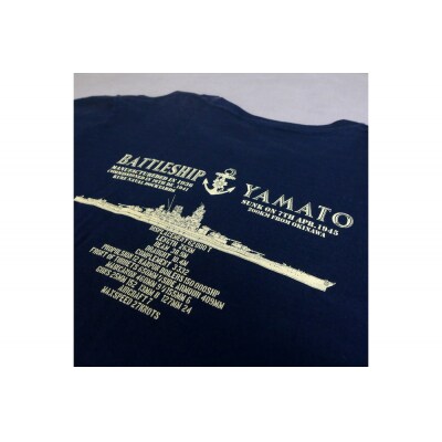 戦艦大和Tシャツ(金蒔絵シール付き)　Mサイズ