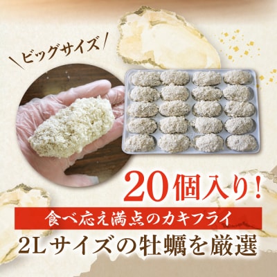 丸十水産 大粒2Lサイズ冷凍カキフライ(約40g×20粒)  ku003-005-r