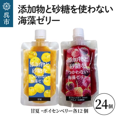 添加物と砂糖をつかわない海藻ゼリー 甘夏・ボイセンベリー 24個セット 甘夏×12個 ボイセンベリー
