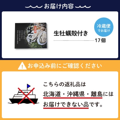 【2026年3月下旬発送】ナバラ水産 生牡蠣 殻付き 17個 ku001-004-03-3-25