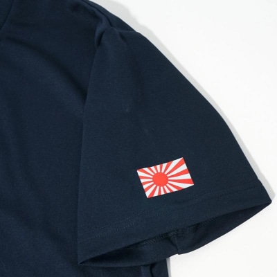 Tシャツ【左腕 軍艦旗】自衛隊グッズ 旭日旗　ネイビー　Mサイズ ku091-079-m-r