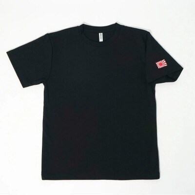 Tシャツ【左腕 軍艦旗】自衛隊グッズ 旭日旗　ブラック　Mサイズ ku091-080-m-r