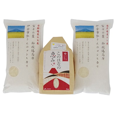 御殿場仁杉『伊倉重弘さんのコシヒカリ』8キロとJA御殿場・特別栽培米『このはなの恵み』4キロのセット