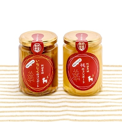 阿部農縁　いちじくコンポート4瓶&桃のコンポート4瓶　福島県産のイチジクと桃使用
