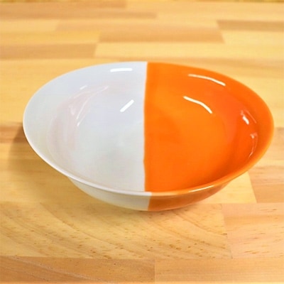 有田焼　オレンジ掛け分け食器　ペアセット(フリーカップ・スープマグカップ・取り鉢)