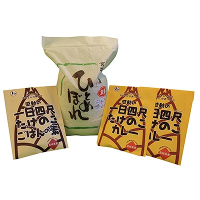 掘りたてたけのこレトルトカレー、ごはんの素とお米セット