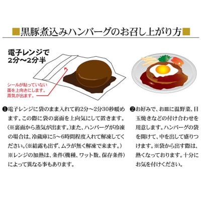 鹿児島県産黒豚煮込みハンバーグ・チーズインハンバーグセット(合計12個・各180g×6個)!